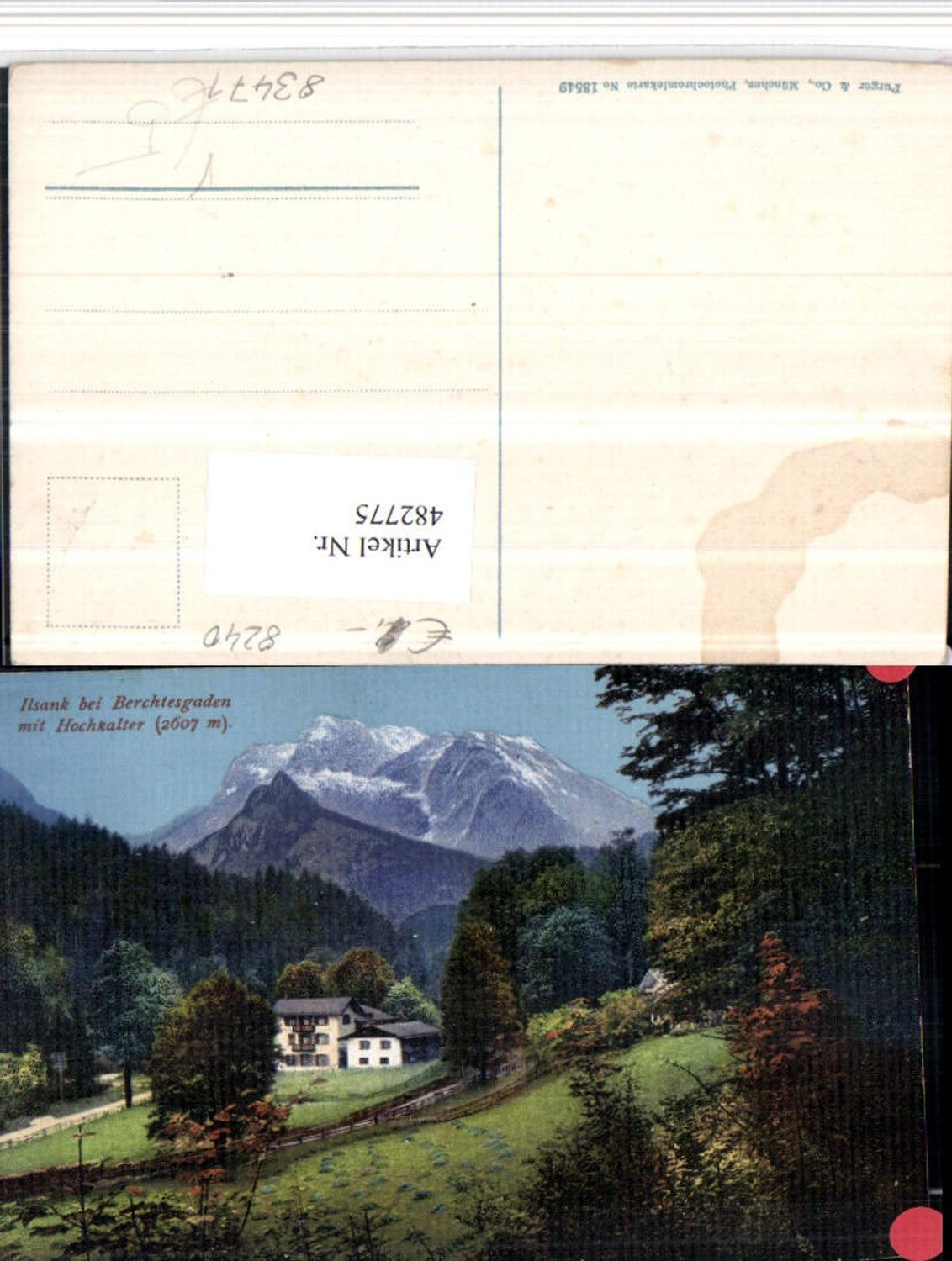 482775, Ilsank near Berchtesgaden with Hochkalter mountain scenery, Purger &amp; Co. pub 13549