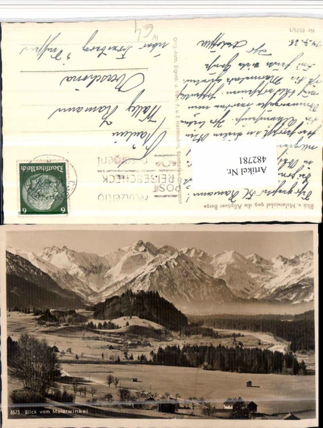 482781,Blick v. Malerwinkel geg. Allgäuer Alpen b. Oberstdorf Bergkulisse