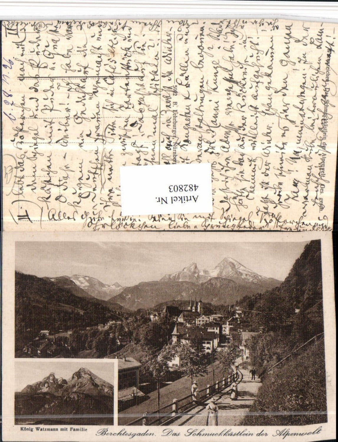 482803,Berchtesgaden Totale m. Watzmann Mehrbildkarte