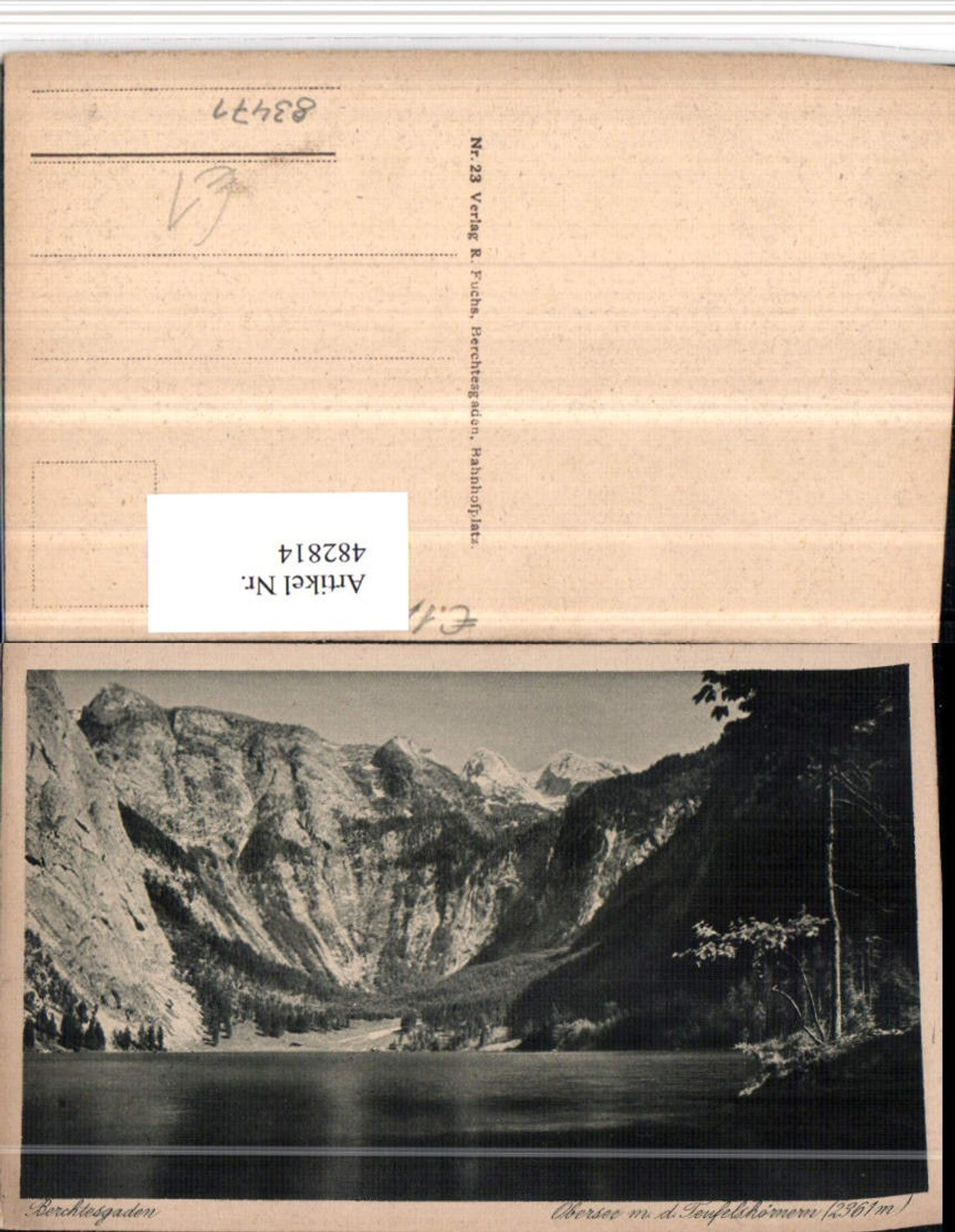 482814,Berchtesgaden Obersee See m. Teufelshörner Bergkulisse