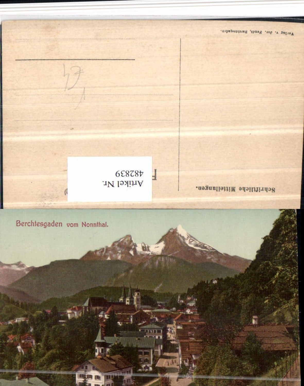 482839,Berchtesgaden Totale vom Nonntal Bergkulisse pub Jos. Fendt
