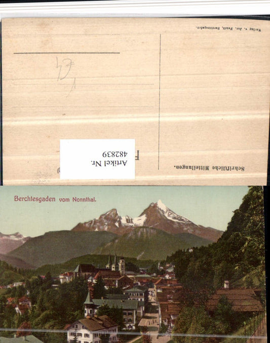 482839,Berchtesgaden Totale vom Nonntal Bergkulisse pub Jos. Fendt