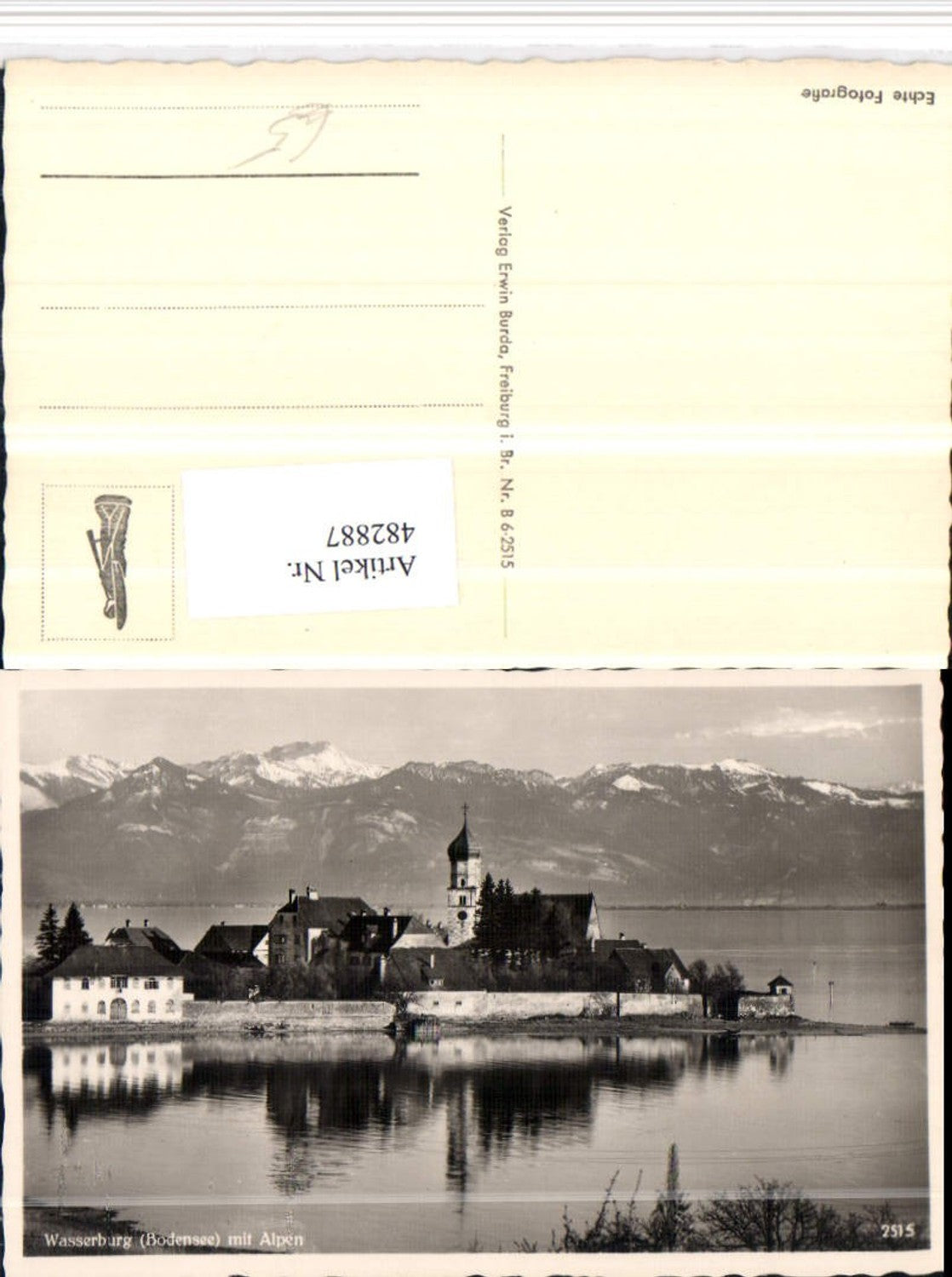 482887,Wasserburg am Bodensee Kirche m. Alpen Bergkulisse