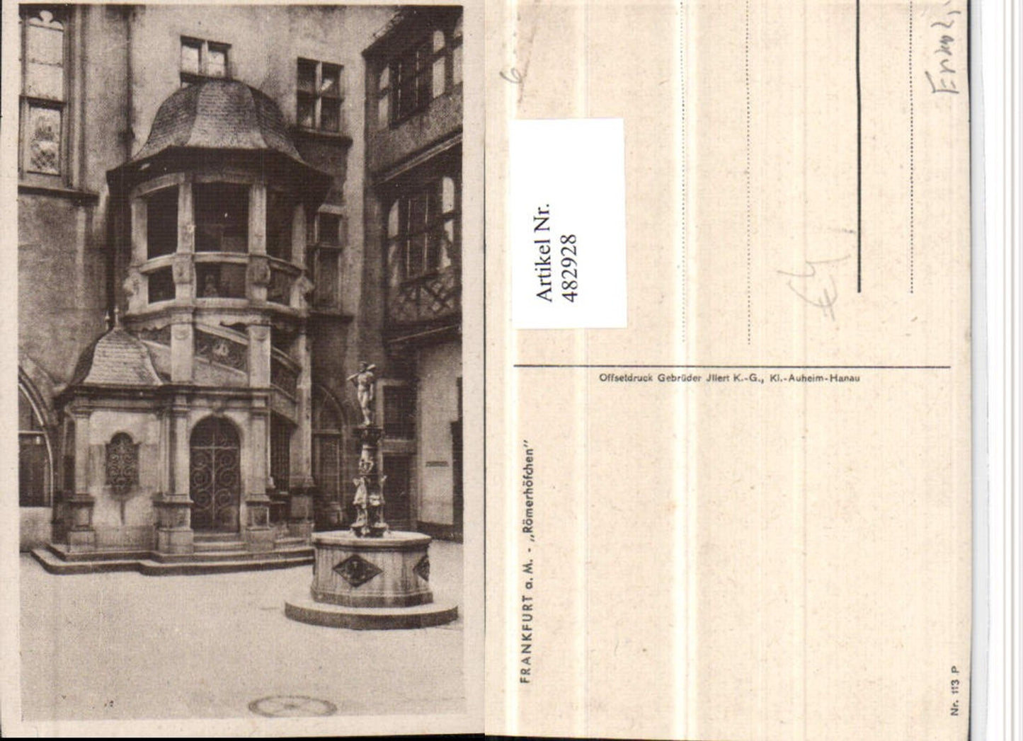 482928,Frankfurt am Main Römerhöfchen Brunnen