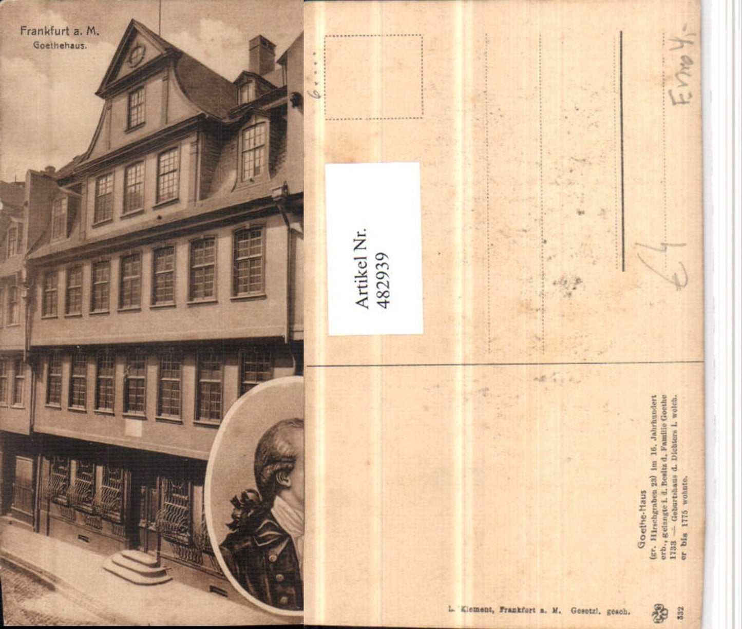 482939,Frankfurt am Main Goethehaus Goethe Portrait