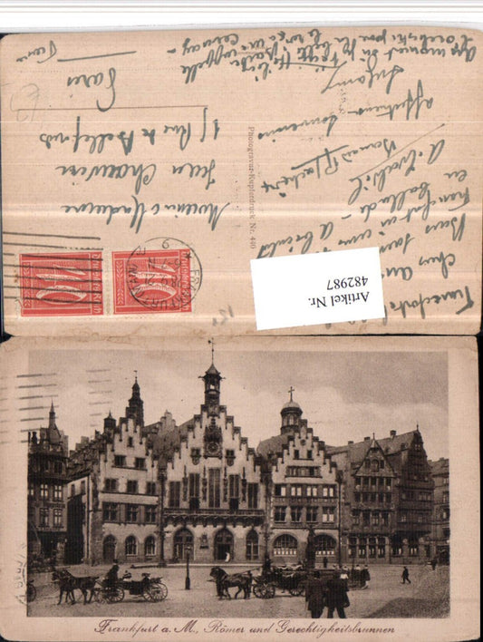 482987,Frankfurt am Main Römer u. Gerechtigkeitsbrunnen Brunnen