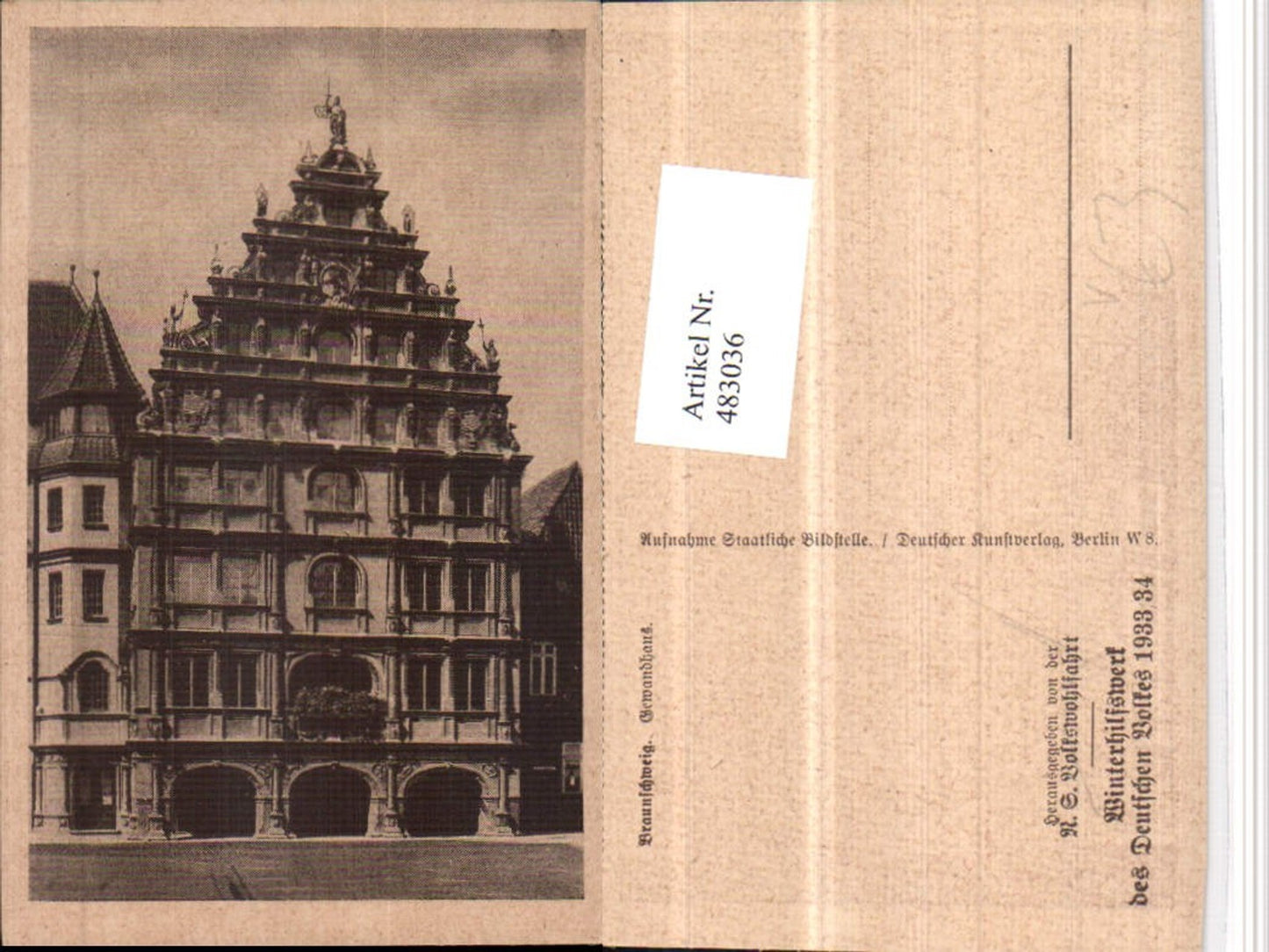 483036,Braunschweig Gewandhaus pub Winterhilfswerk Dt. Volk 1933/34