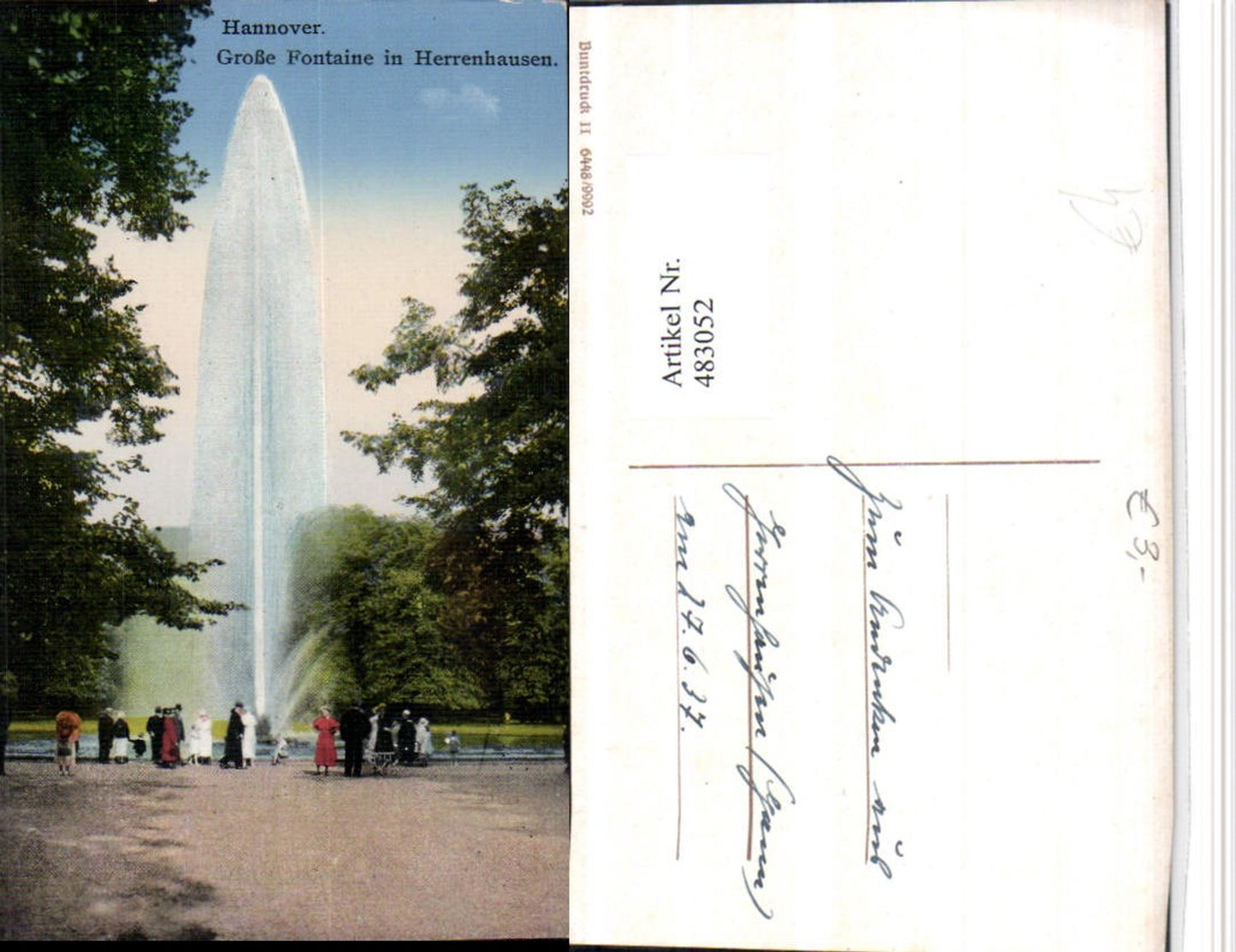 483052,Hannover Große Fontaine Fontäne im Herrenhaus