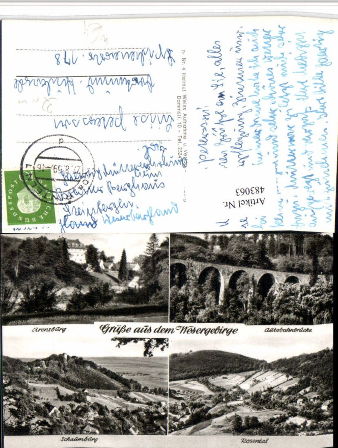 483063,Schaumburg Rosental Arensburg Autobahnbrücke Mehrbildkarte