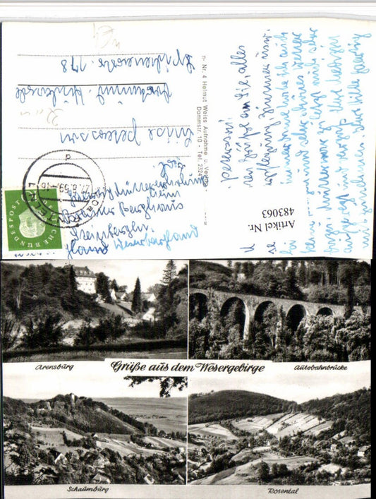 483063,Schaumburg Rosental Arensburg Autobahnbrücke Mehrbildkarte