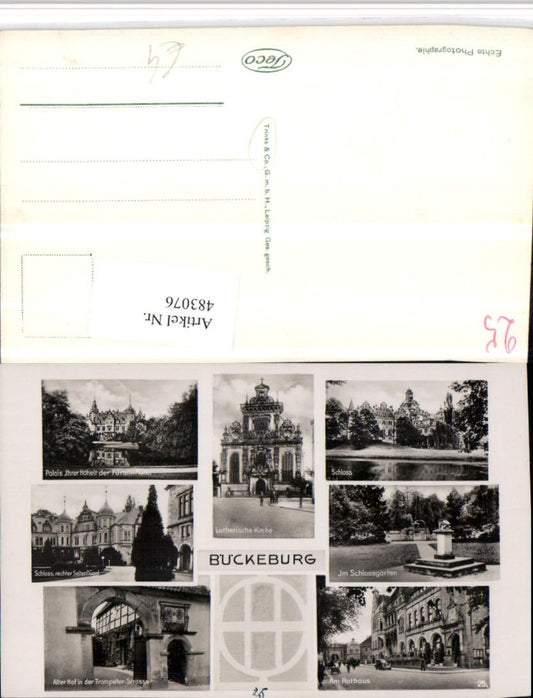 483076,Bückeburg Schloss Kirche Rathaus Palais Mehrbildkarte pub Trinks