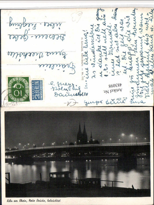 483098,Köln am Rhein Teilansicht Brücke Beleuchtung