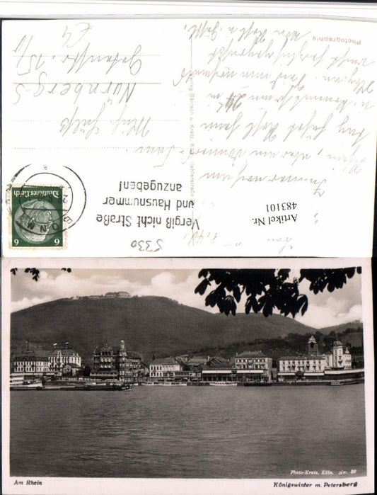 483101,Königswinter am Rhein Teilansicht m. Petersberg