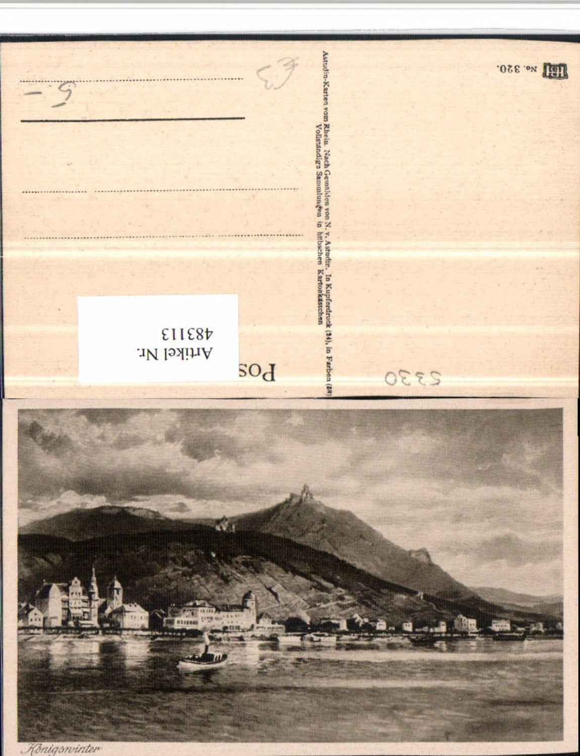 483113,Königswinter am Rhein Totale m. Burg Ruine