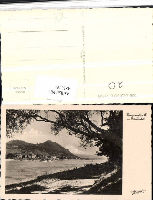 483116,Königswinter am Rhein Totale m. Drachenfels