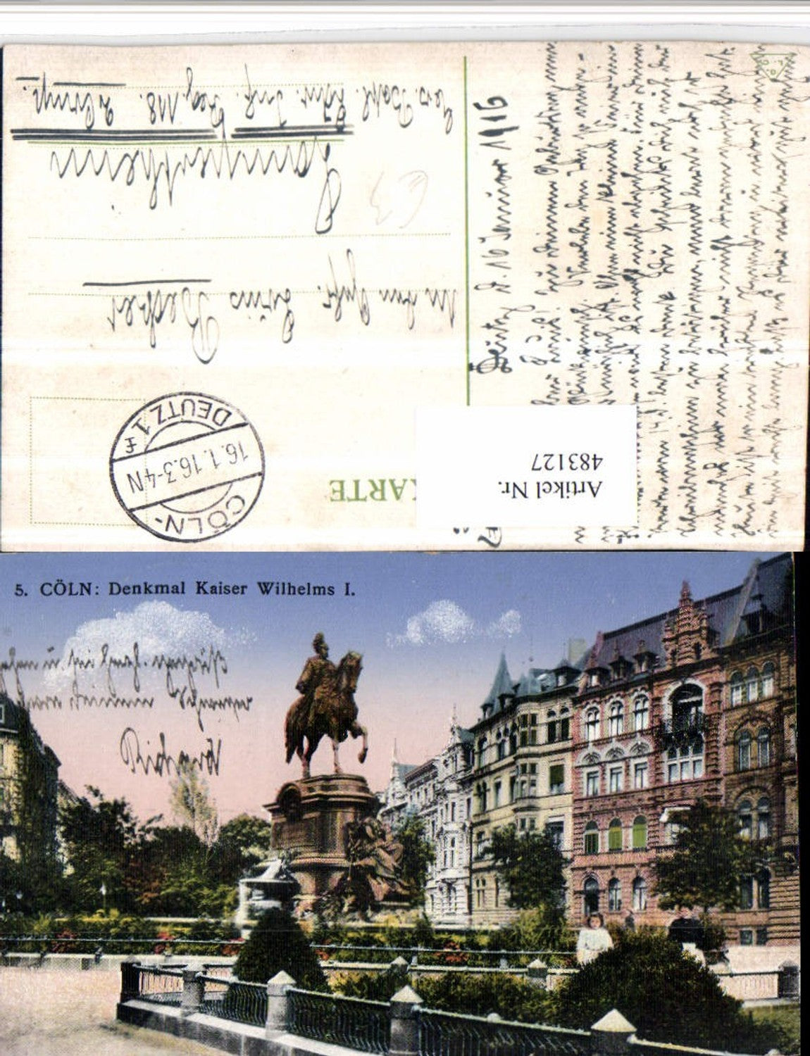 483127,Cöln Köln am Rhein Denkmal Kaiser Wilhelm 1