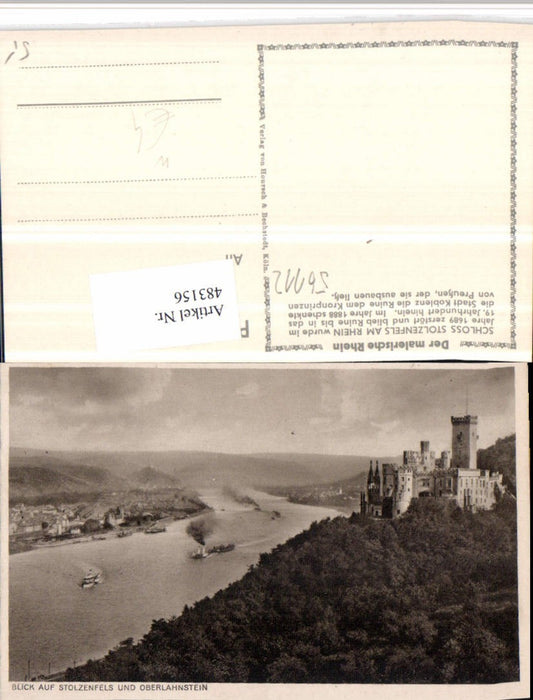 483156,Koblenz am Rhein Schloss Stolzenfels m. Oberlahnstein