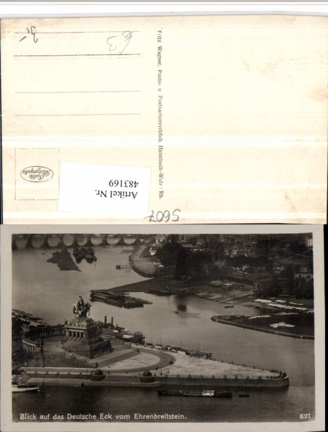 483169,Koblenz Deutsches Eck vom Ehrenbreitstein