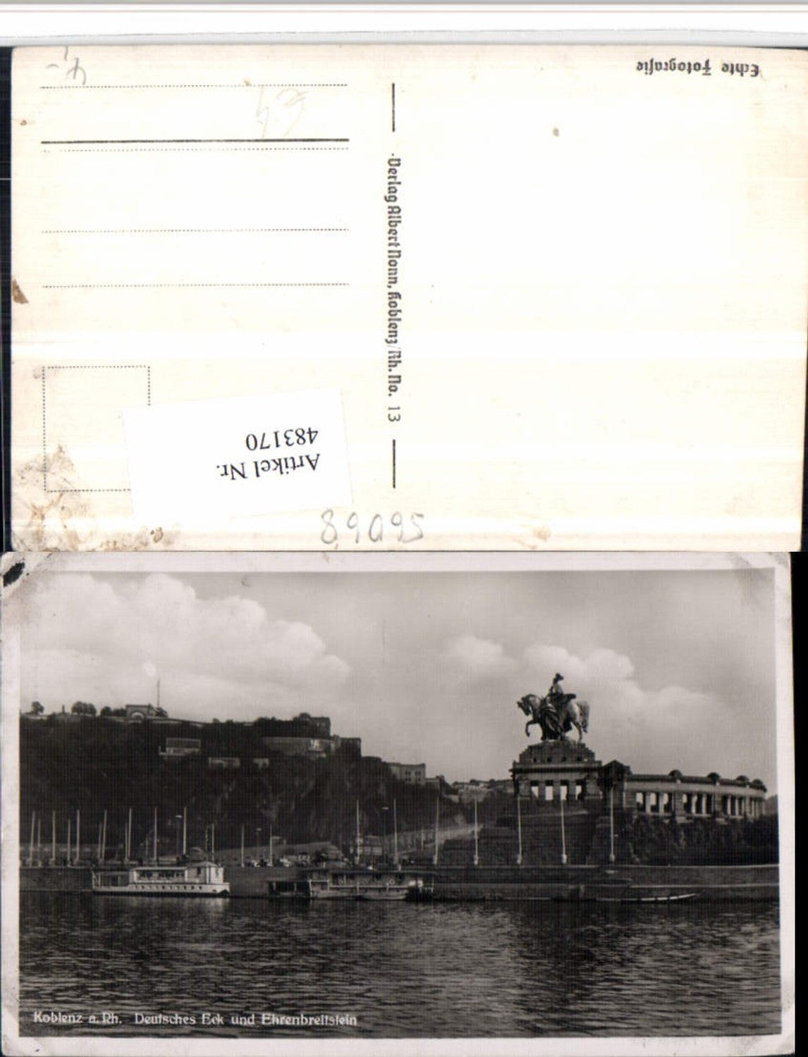 483170,Koblenz am Rhein Deutsches Eck m. Festung Ehrenbreitstein