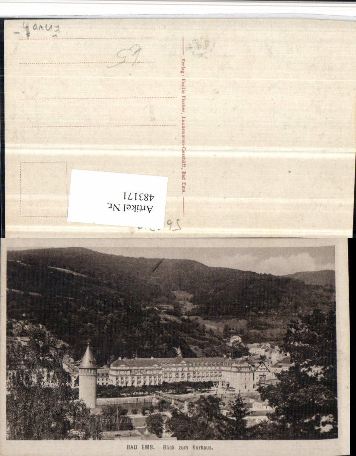 483171,Bad Ems Blick zum Kurhaus Turm