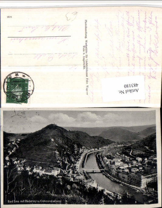 483180,Bad Ems Totale m. Bäderley u. Concordiaturm