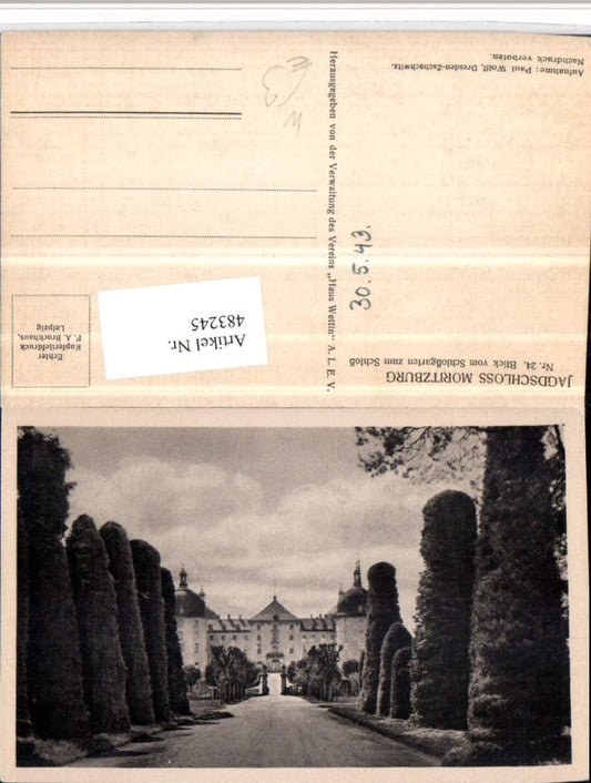 483245,Jagdschloss Moritzburg b. Dresden Blick v. Schlossgarten