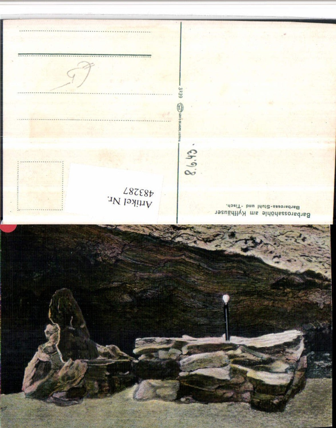 483287,Kyffhäuser Barbarossahhöhle b. Bad Frankenhausen Stuhl Tisch