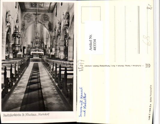 483334,Markdorf Stadtpfarrkirche Kirche St. Nikolaus Innenansicht