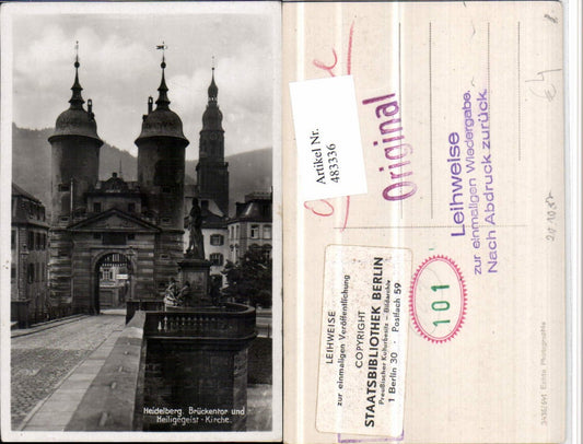 483336, Heidelberg Brückentor Gate and Holy Spirit Church Towers