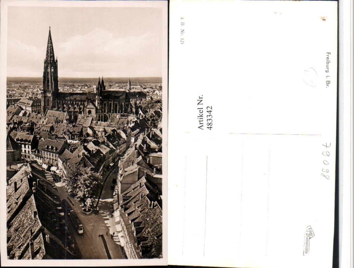 483342,Freiburg im Breisgau Teilansicht m. Kirche
