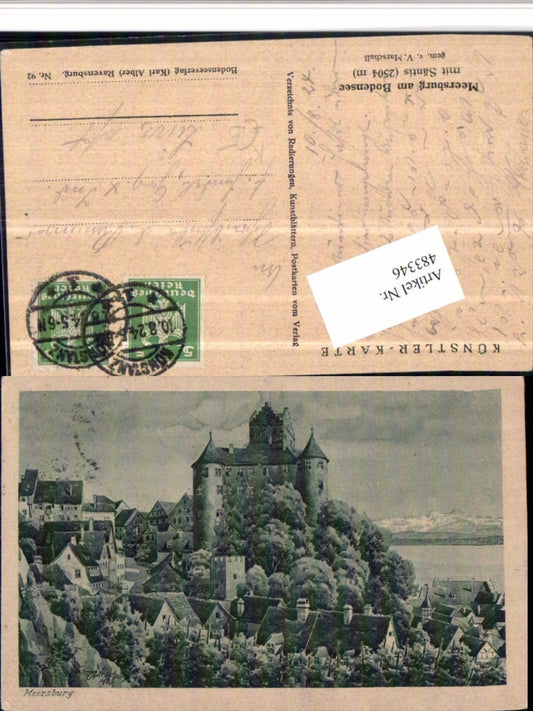 483346,Künstler AK V. Marschall Meersburg am Bodensee Teilansicht
