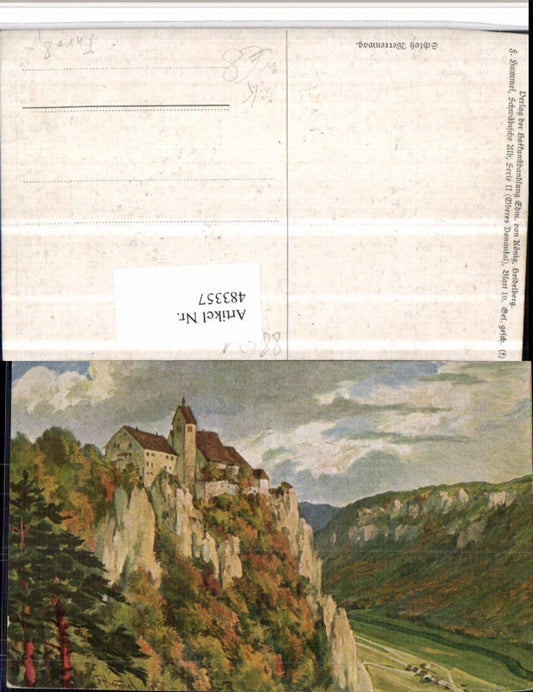 483357, Artist AK F. Hummel, Werenwag Castle near Beuron