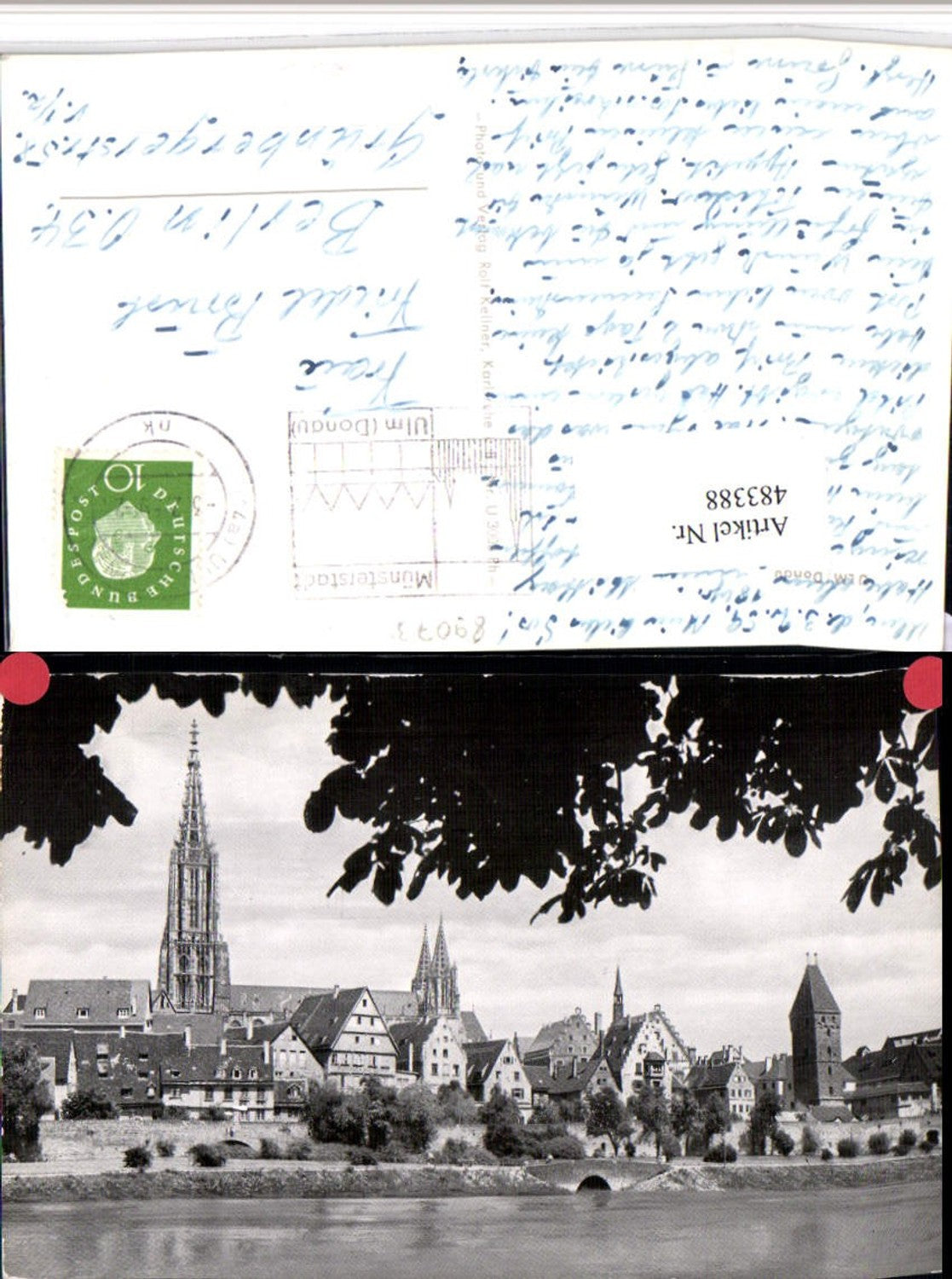 483388,Ulm an d. Donau Teilansicht Kirche