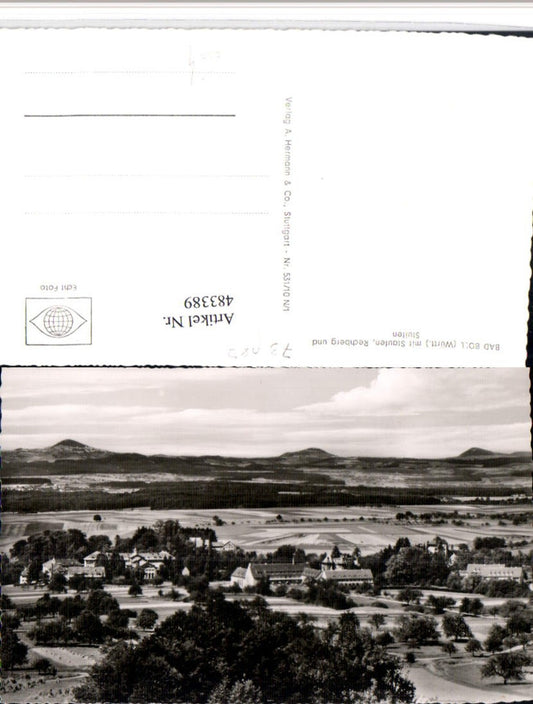 483389, Bad Boll partial view with Staufen, Rechberg and Stuifen