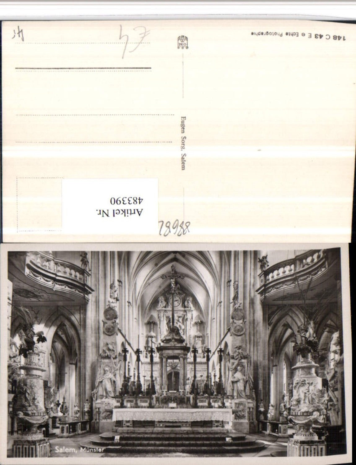 483390,Salem Münster Kirche Innenansicht Altar