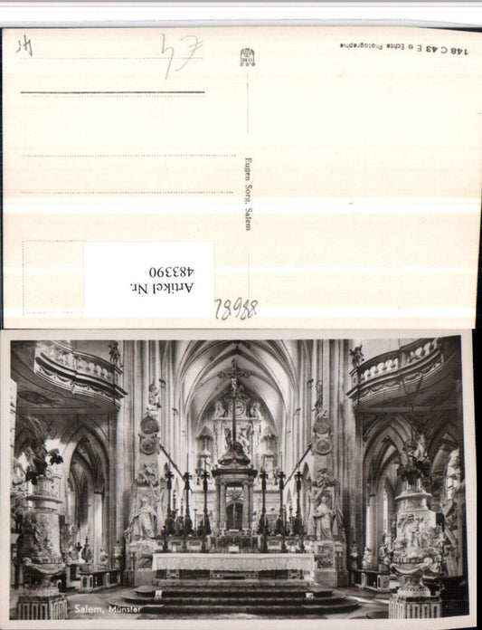 483390,Salem Münster Kirche Innenansicht Altar