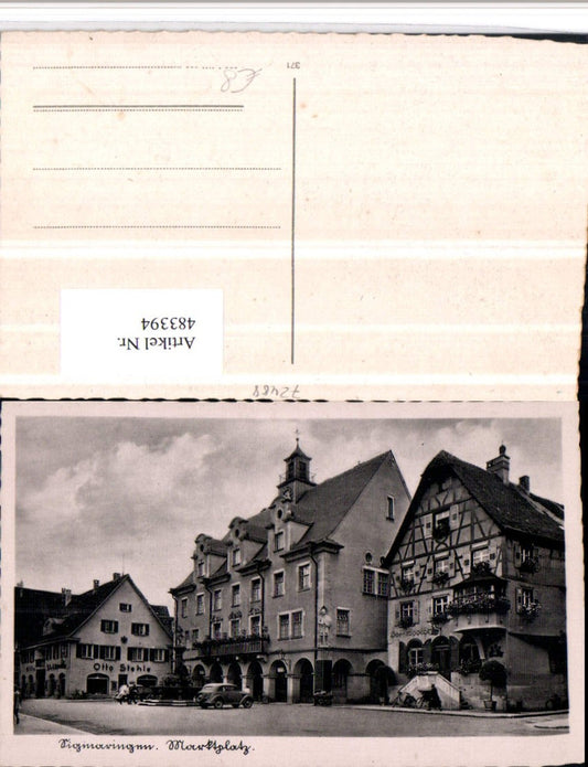 483394, Sigmaringen Market Square Town Hall Otto Stehle