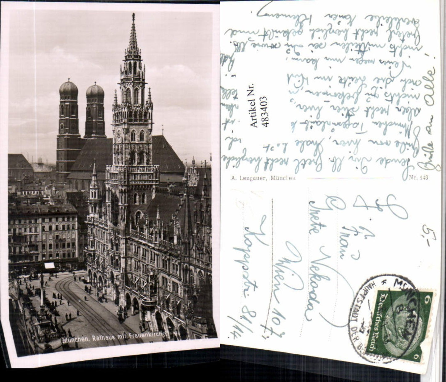 483403,München Rathaus m. Frauenkirche Kirche