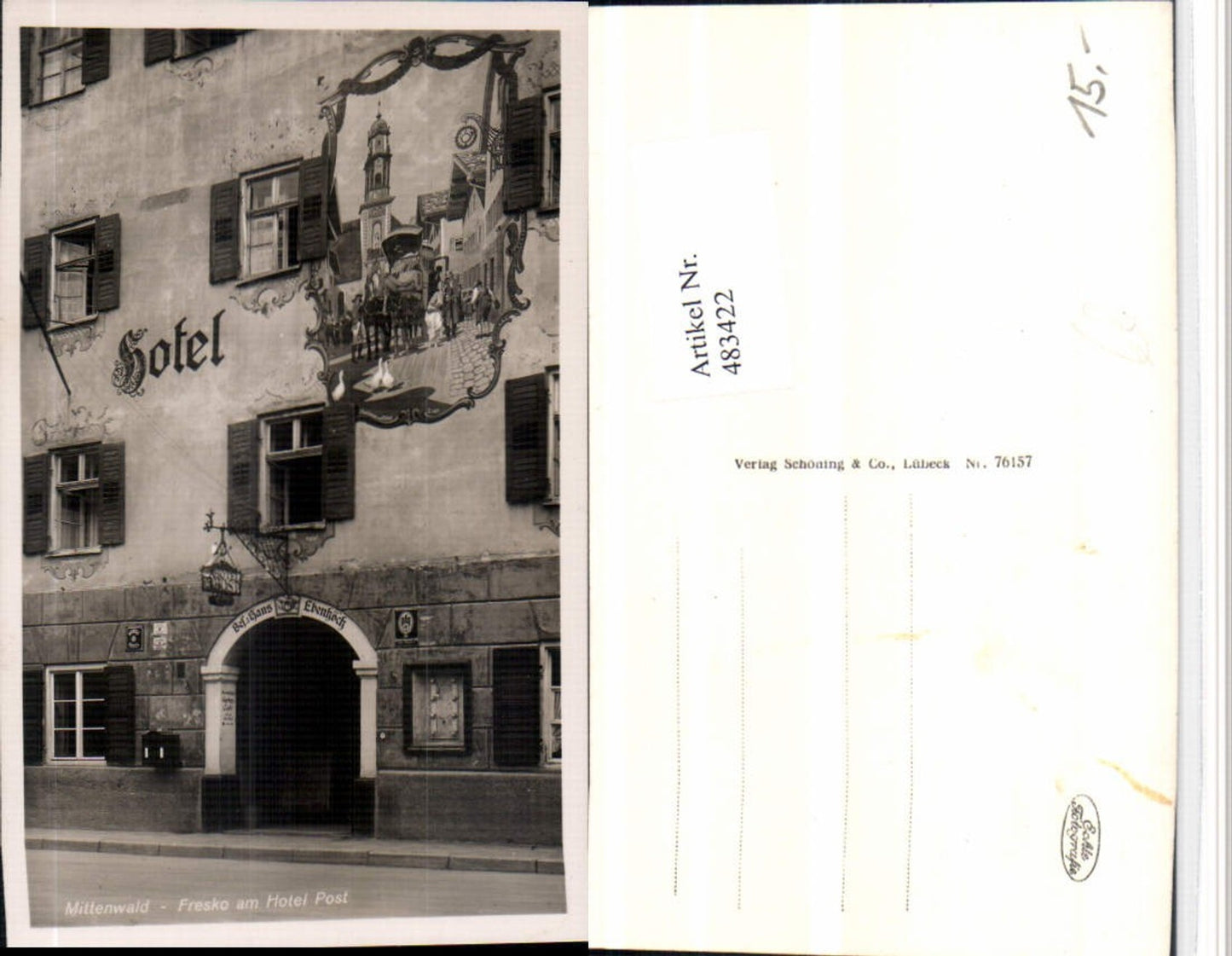 483422,Mittenwald Hotel Post Fresko