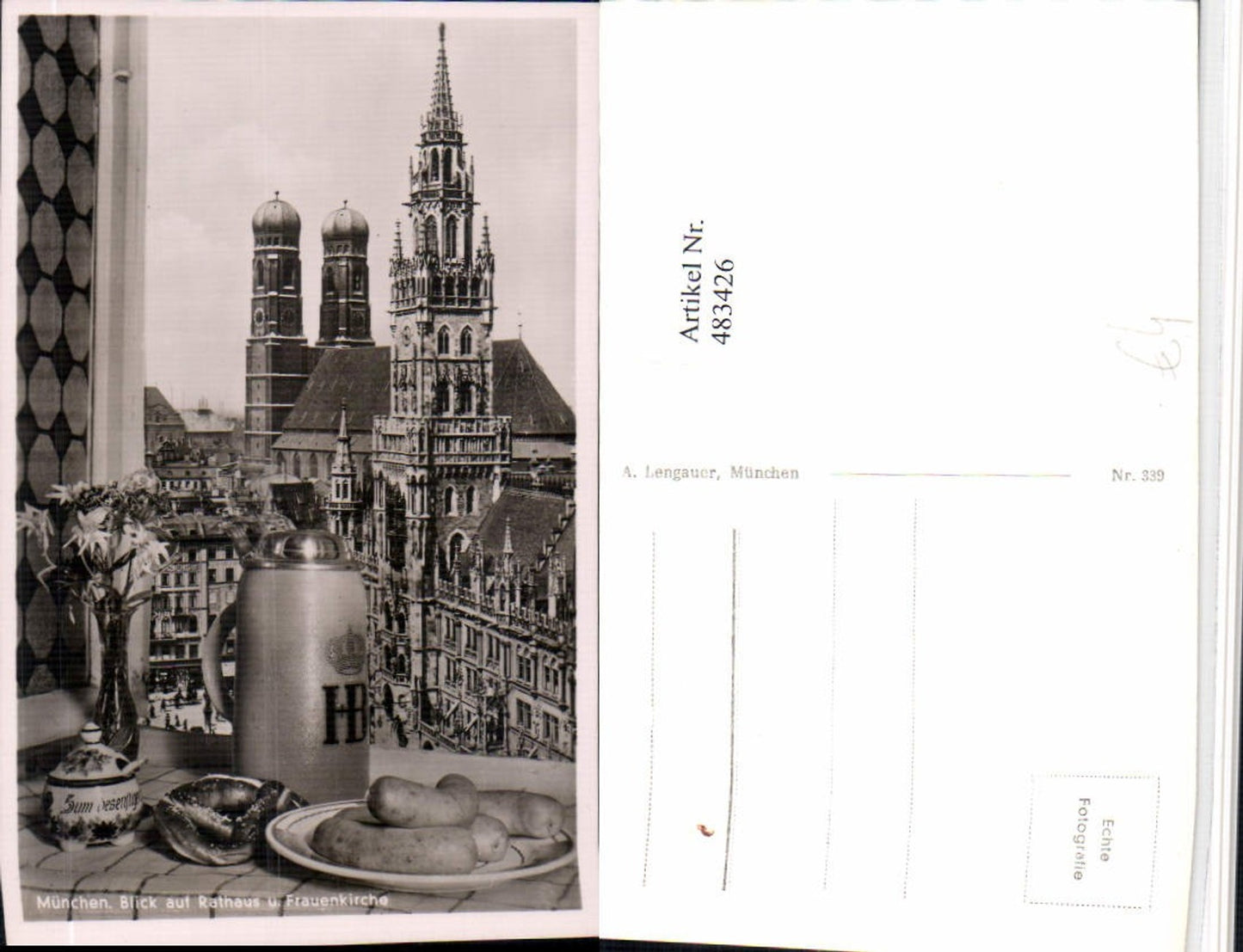 483426,München Blick auf Rathaus u. Frauenkirche Kirche