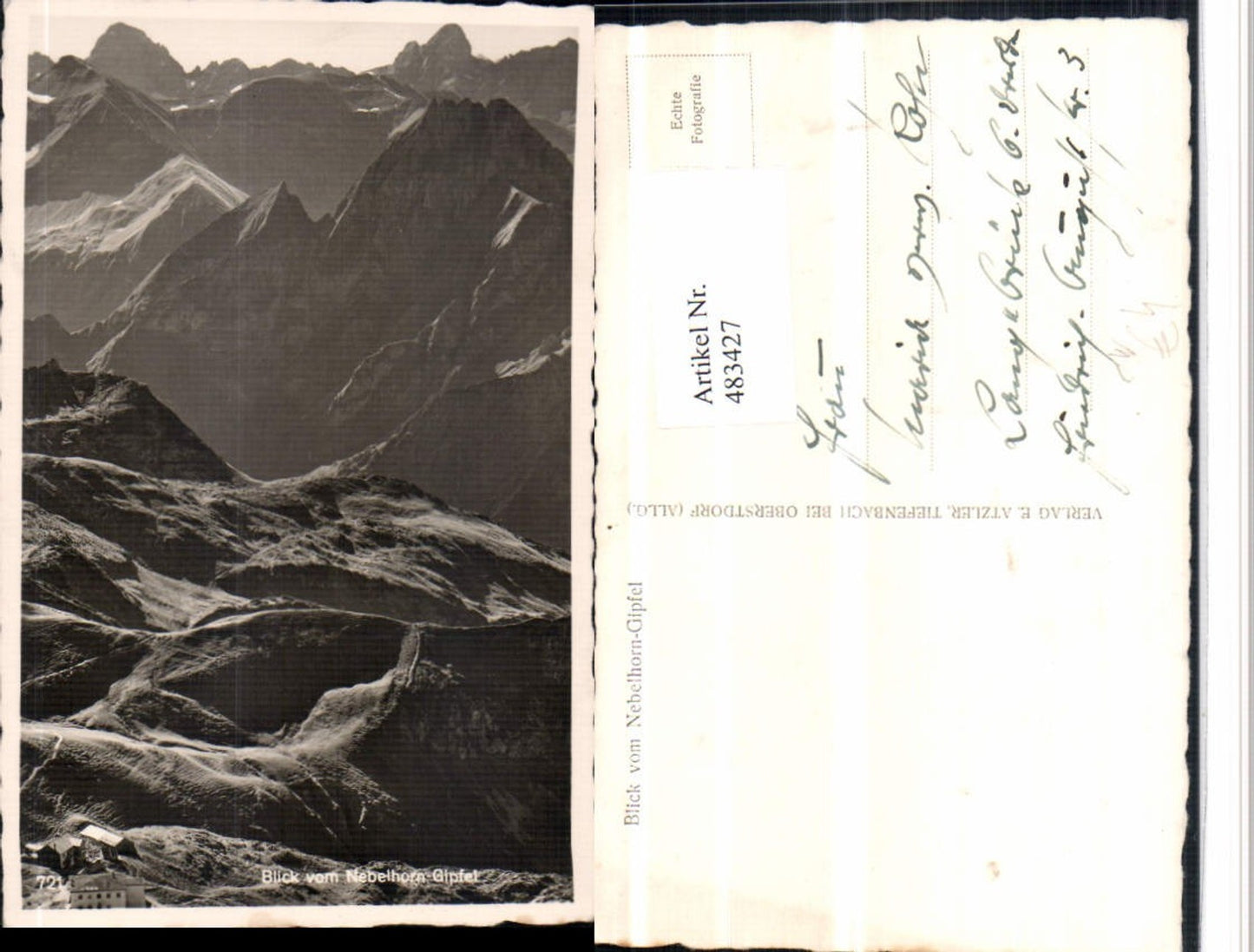 483427,Blick vom Nebelhorn-Gipfel b. Oberstdorf Bergkulisse