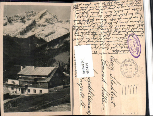 483434,Almwirtschaft Eckbauer b. Garmisch-Partenkirchen Bergkulisse