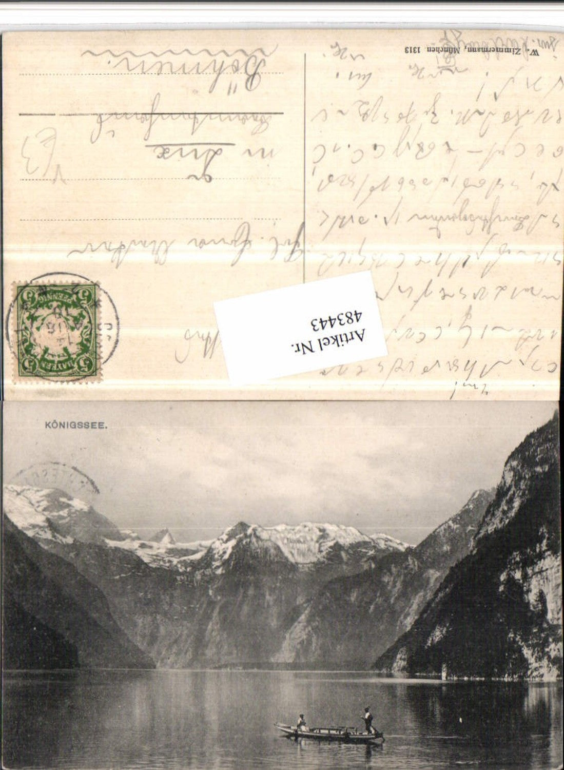 483443,Königssee See b. Schönau Bergkulisse pub W. Zimmermann 1313