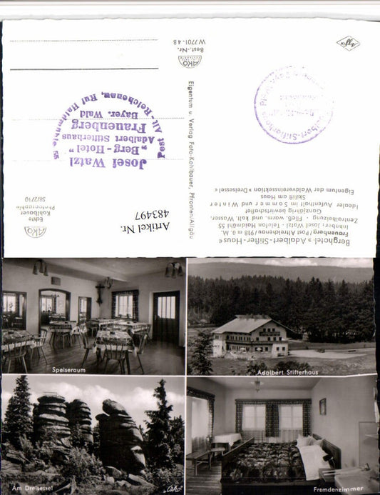 483497,Frauenberg b. Altreichenau Berghotel Adalbert-Stifter-Haus Mehrbildkarte