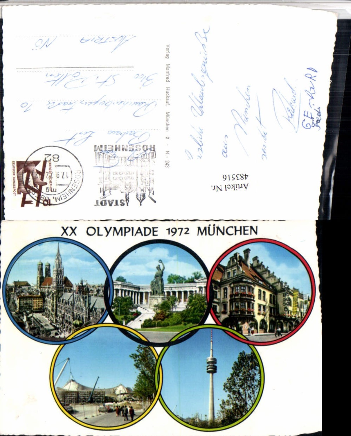 483516,München Olympia 1972 Rathaus Bavaria Hofbräuhaus Mehrbildkarte