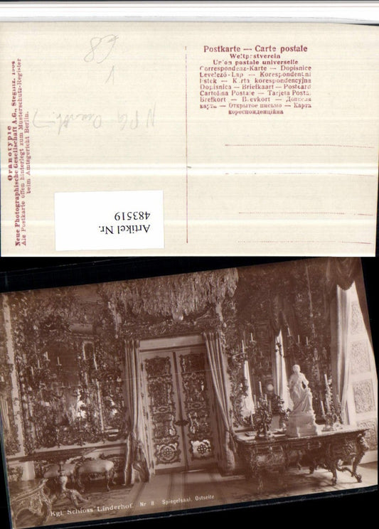483519,Schloss Linderhof b. Ettal Spiegelsaal pub NPG Oranotopie