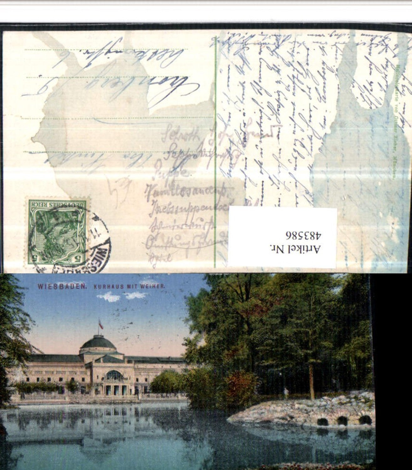 483586,Wiesbaden Kurhaus m. Weiher