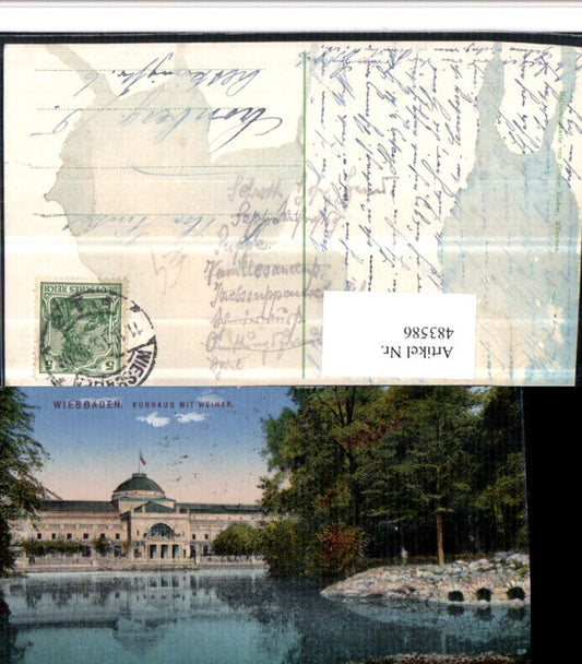 483586,Wiesbaden Kurhaus m. Weiher