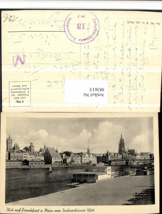 483615,Frankfurt am Main Teilansicht vom Sachsenhäuser Ufer