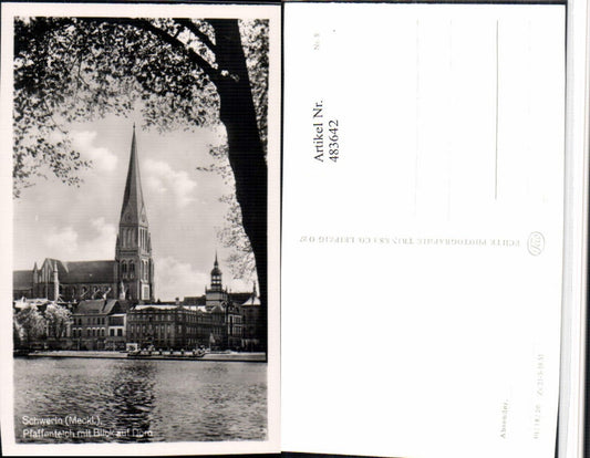 483642,Schwerin Pfaffenteich m. Blick auf Dom Kirche
